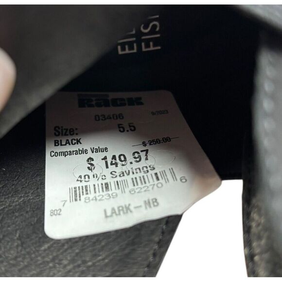 NEW Eileen Fisher Women's Lark Wedge Heel Booties Nubuck Black Leather Size 5.5 - Picture 7 of 9